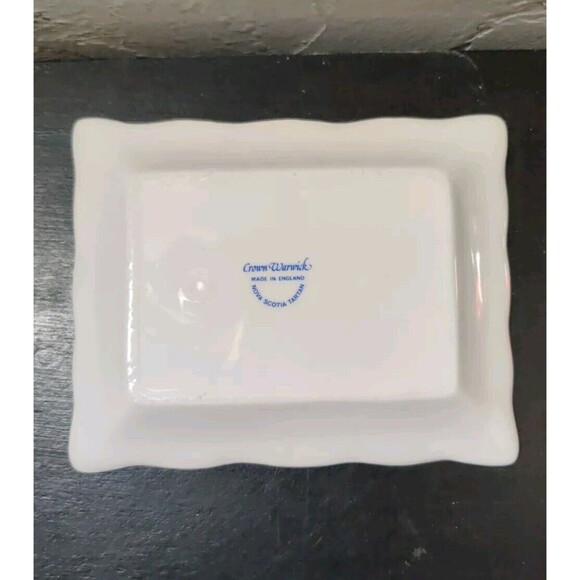 NOVA SCOTIA Souvenir Trinket Tray Dish TARTAN Crown Warwick England Rectangle 5" - Picture 2 of 4